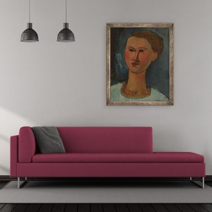 Tablou inramat - Amedeo Modigliani - seful unei tinere fete, 70 x 85 cm - Img 2