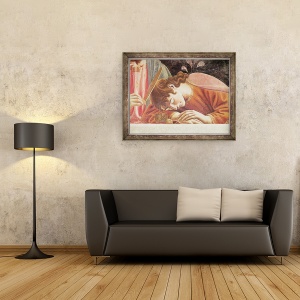 Tablou inramat - Andrea del Castagno - Cina cea de Taina, detaliu al Sfantului Ioan, 70 x 90 cm - Img 2