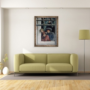 Tablou inramat - Andrea Mantegna - Martiriul Sfantului Christopher, detaliu al spectatorilor, 60 x 80 cm - Img 2