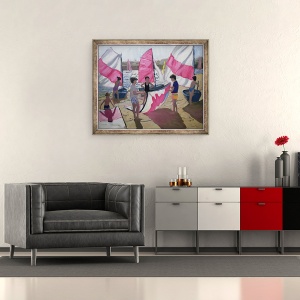 Tablou inramat - Andrew Macara - Barca cu panze, Royan, Franta, 50 x 60 cm - Img 2