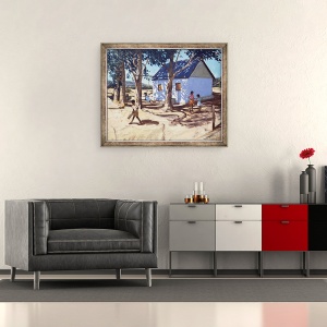 Tablou inramat - Andrew Macara - Casa mica alba, Karoo, 50 x 60 cm - Img 2