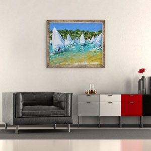 Tablou inramat - Andrew Macara - Cursa de barca cu panze, 50 x 60 cm - Img 2