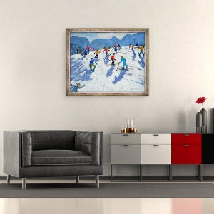 Tablou inramat - Andrew Macara - Partia de schi Ocupat, Lofer, 50 x 60 cm - Img 2