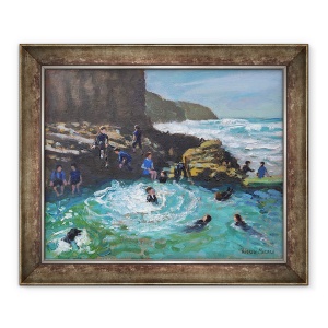 Tablou inramat - Andrew Macara - Piscina Stanca Capela, Perranporth, Cornwall, 50 x 60 cm