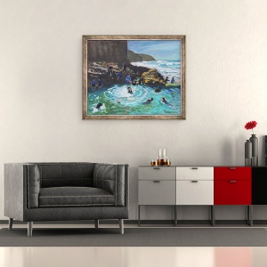 Tablou inramat - Andrew Macara - Piscina Stanca Capela, Perranporth, Cornwall, 50 x 60 cm - Img 2