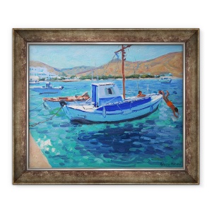 Tablou inramat - Andrew Macara - Portul, Tinos, 70 x 85 cm