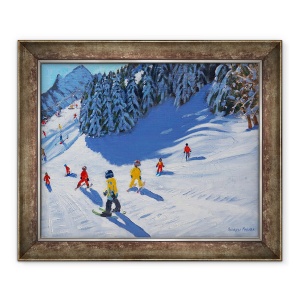 Tablou inramat - Andrew Macara - scoala de schi, Morzine, 2015, 70 x 85 cm