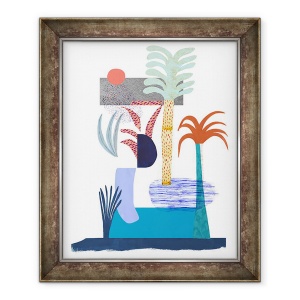 Tablou inramat - Anja Bartelt - Peisaj abstract cu copaci, 2018, 70 x 85 cm