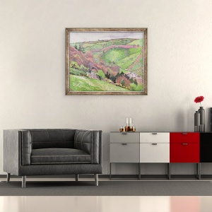 Tablou inramat - Anonymous - Peisaj vale, 50 x 60 cm - Img 2