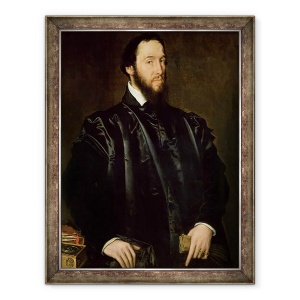 Tablou inramat - Anthonis van Dashorst Mor - Portretul lui Anton Perrenot de Granvelle 1517-86, Ministru de Stat al lui Carol al V-lea si al lui Filip al II-lea al Spaniei, 70 x 90 cm