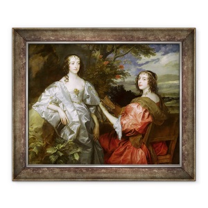 Tablou inramat - Anthony van Dyck - Katherine 1609-67 Contesa de Chesterfield si Lucy b.1608 Contesa de Huntingdon, 70 x 85 cm