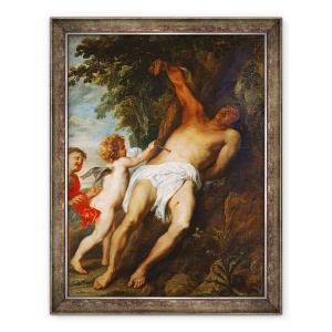 Tablou inramat - Anthony van Dyck - Sfantul Sebastian salvat de ingeri, 60 x 80 cm
