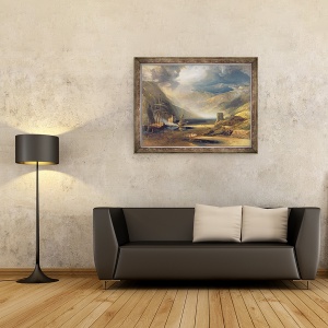 Tablou inramat - Anthony Vandyke Copley Fielding - O furtuna care trece pe coasta Merionethshire, 60 x 80 cm - Img 2