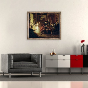 Tablou inramat - Antoine Coypel - Scena din Don Quijote de la Mancha de Miguel Cervantes 1547-1616, 50 x 60 cm - Img 2