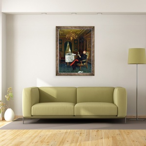 Tablou inramat - Anton Alexander von Werner - Moltke in Versailles, 60 x 80 cm - Img 2