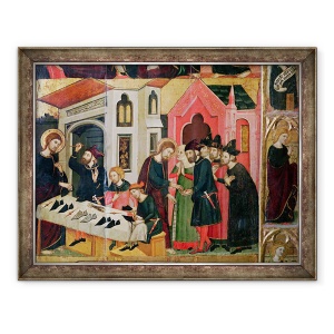Tablou inramat - Arnau Bassa - Altarul SS. Mark si Ania, detaliu al standului unui pantofist, scoala Catalana, 60 x 80 cm