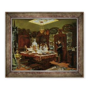 Tablou inramat - Arthur Henri Roberts - Interiorul salii de colectare a domnului Sauvageot, 50 x 60 cm