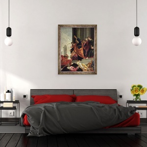 Tablou inramat - Aubin Vouet - Moartea lui Sapphira si Ananias, 60 x 80 cm - Img 3