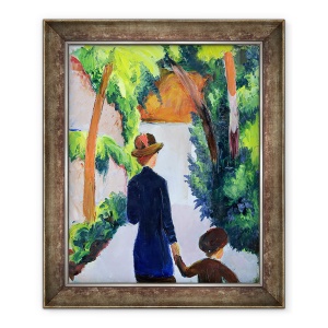 Tablou inramat - August Macke - Mama si Copilul in parc, 50 x 60 cm