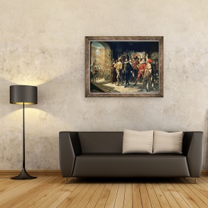 Tablou inramat - Augusto Ferran - Antonio Perez 1540-1611 eliberat din inchisoare de rebeli in 1591, 60 x 80 cm - Img 2