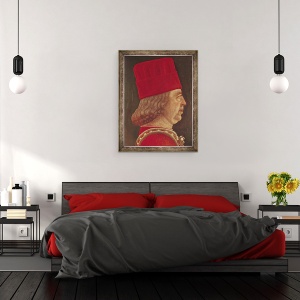 Tablou inramat - Baldassare d' Este - Portretul lui Borso dEste, 70 x 90 cm - Img 3