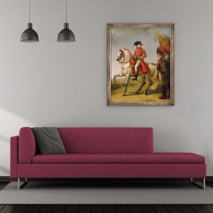 Tablou inramat - Baron Antoine Jean Gros - Napoleon Bonaparte 1769-1821 Primul consul, revizuirea trupelor sale dupa batalia de la Marengo, 50 x 60 cm - Img 2
