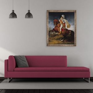 Tablou inramat - Baron Antoine Jean Gros - Portretul Ecvestru al lui Jerome Bonaparte 1784-1860 1808, 50 x 60 cm - Img 2