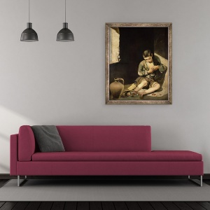 Tablou inramat - Bartolome Esteban Murillo - Tanarul cersetor, 50 x 60 cm - Img 2
