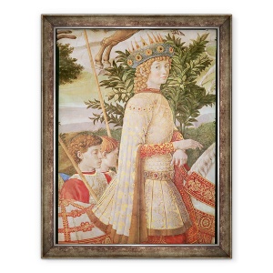 Tablou inramat - Benozzo di Lese di Sandro Gozzoli - Procesiunea Magilor, procesiunea condusa de Lorenzo Magul sub masca Magului Caspar, detaliu al lui Lorenzo de Medici, 70 x 90 cm