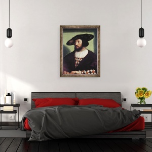 Tablou inramat - Bernard van Orley - Portret De Kristian II 1481-1559, 70 x 90 cm - Img 3