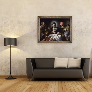Tablou inramat - Bernardo Strozzi - Adorarea Pastorilor, 70 x 90 cm - Img 2