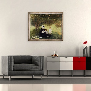 Tablou inramat - Berthe Morisot - Sub liliac la Maurecourt, 50 x 60 cm - Img 2