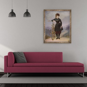 Tablou inramat - Betinet - Blanche dAntigny 1840-74 si Velocipedul ei, 50 x 60 cm - Img 2