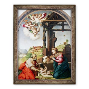 Tablou inramat - Biagio Pupini - Adorarea Copilului Sfant, 60 x 80 cm