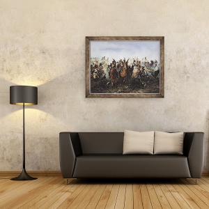 Tablou inramat - Bogdan Willewalde - Batalia de la La Fere-Champenoise, pe 25 martie 1814, 70 x 90 cm - Img 2