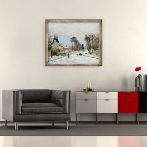Tablou inramat - Camille Pissarro - Drumul Versailles de la Louveciennes, 50 x 60 cm - Img 2