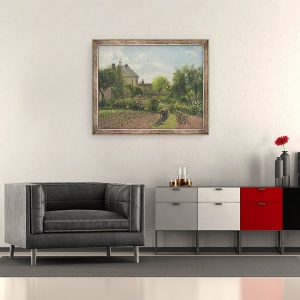 Tablou inramat - Camille Pissarro - Gradina artistului de la Eragny, 50 x 60 cm - Img 2