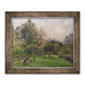 Tablou inramat - Camille Pissarro - Meri si plopi la apusul soarelui, 70 x 85 cm