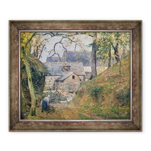 Tablou inramat - Camille Pissarro - O ferma la Montfoucault, 50 x 60 cm