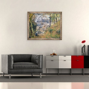 Tablou inramat - Camille Pissarro - O ferma la Montfoucault, 50 x 60 cm - Img 2