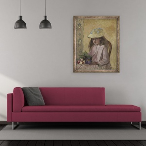 Tablou inramat - Camille Pissarro - Portretul Fiicei Artistului, 50 x 60 cm - Img 2