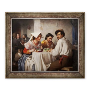 Tablou inramat - Carl Bloch - intr-o Osteria Romana, 70 x 85 cm