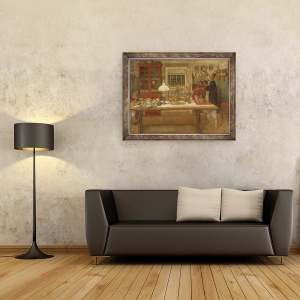 Tablou inramat - Carl Larsson - Pregatiti-va pentru un joc, 70 x 90 cm - Img 2