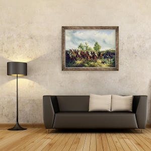 Tablou inramat - Carl Schulz - Cavalerie prusaca in expeditie, 60 x 80 cm - Img 2
