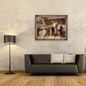 Tablou inramat - Carl Wilhelm Huebner - Un toast pentru cuplul angajat, 60 x 80 cm - Img 2