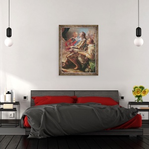 Tablou inramat - Carle van Loo - Ludovic al XIII-lea 1601-43, detaliu II, 70 x 90 cm - Img 3