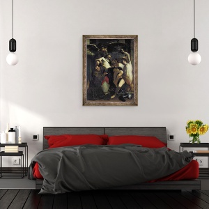 Tablou inramat - Carlo Bononi - Hristos adorat de ingeri, 60 x 80 cm - Img 3