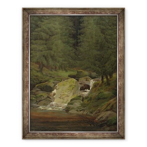 Tablou inramat - Caspar David Friedrich - Evergreens de cascada, 60 x 80 cm