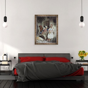 Tablou inramat - Charles Emile Callande de Champmartin - O alee in Constantinopol, 70 x 90 cm - Img 3