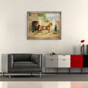 Tablou inramat - Charles Hancock - Carucioare pentru domni - Un Cabriolet, 50 x 60 cm - Img 2
